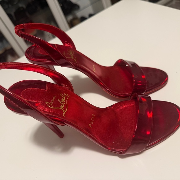 Christian Louboutin Shiny Red Heels - Picture 2 of 5